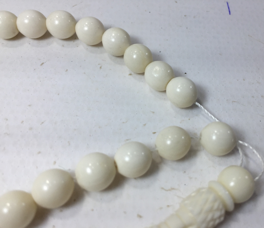 İMAMESİ İŞLEMELİ KEMİKTEN MAMUL USTA İŞİ TESBİH