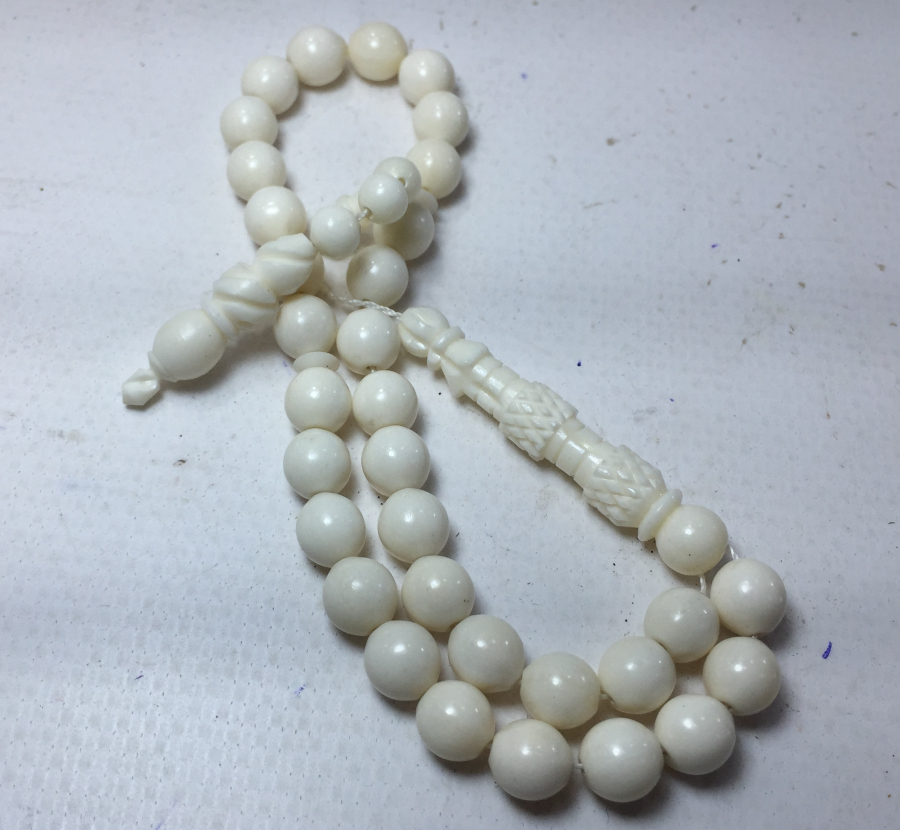 İMAMESİ İŞLEMELİ KEMİKTEN MAMUL USTA İŞİ TESBİH