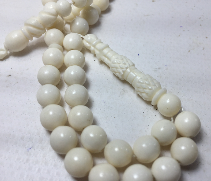 İMAMESİ İŞLEMELİ KEMİKTEN MAMUL USTA İŞİ TESBİH