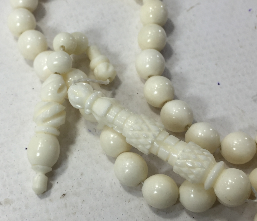 İMAMESİ İŞLEMELİ KEMİKTEN MAMUL USTA İŞİ TESBİH