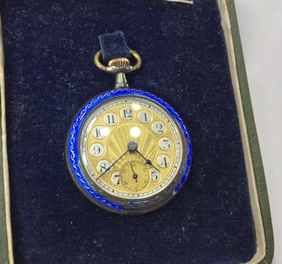 ORJİNAL KUTUSUNDA OSMANLI DÖNEMİ RUM İŞİ MİNELİ GÜMÜŞ CEP SAATİ