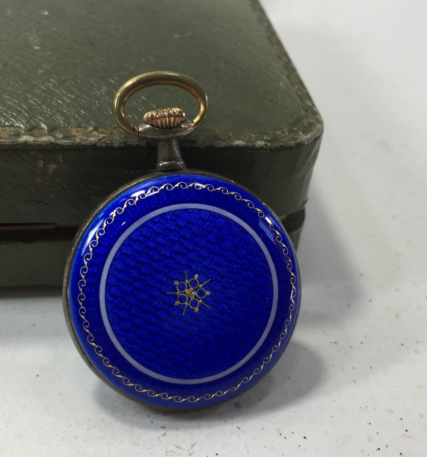 ORJİNAL KUTUSUNDA OSMANLI DÖNEMİ RUM İŞİ MİNELİ GÜMÜŞ CEP SAATİ