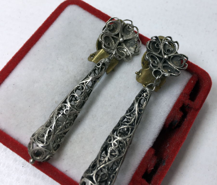 TELKARİ İŞÇİLİKLİ GÜMÜŞ KÜPE