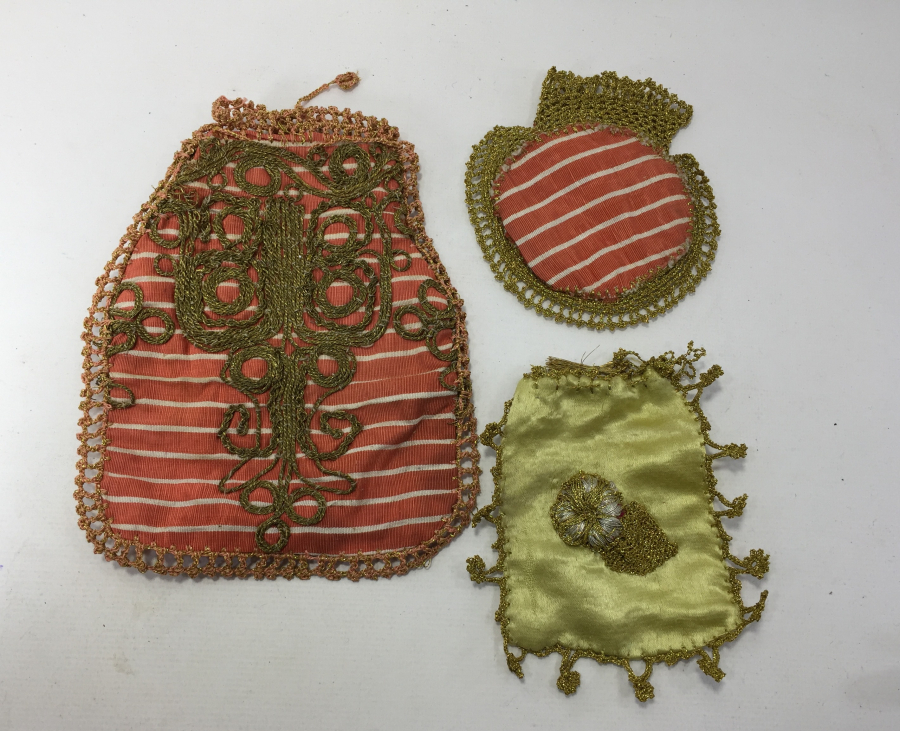 BİRİSİ DEV BOY 3 ADET OSMANLI DÖNEMİ KESE