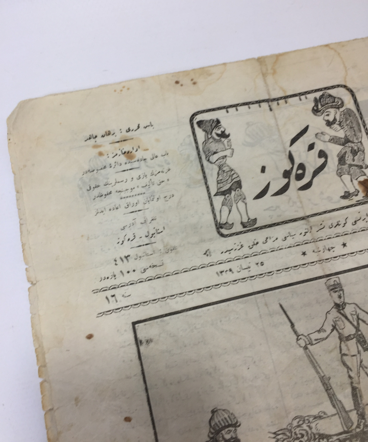 KAZIM KARABEKİR PAŞANIN DOĞUDA SALTANATI YIKTIĞINI KONU ALAN KARAGÖZ GAZETESİ