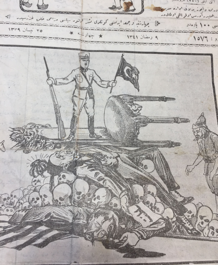 KAZIM KARABEKİR PAŞANIN DOĞUDA SALTANATI YIKTIĞINI KONU ALAN KARAGÖZ GAZETESİ