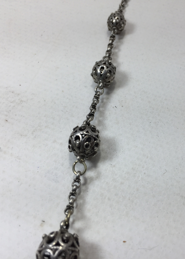 OSMANLI DÖNEMİ GÜMÜŞ KOZALARDAN YAPILMIŞ DAMLA MODEL GERDANLIK