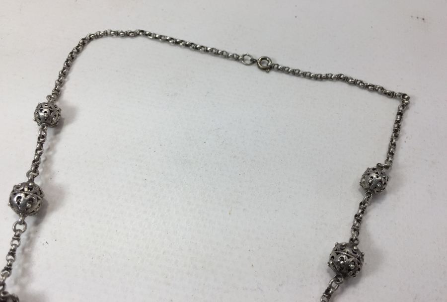 OSMANLI DÖNEMİ GÜMÜŞ KOZALARDAN YAPILMIŞ DAMLA MODEL GERDANLIK