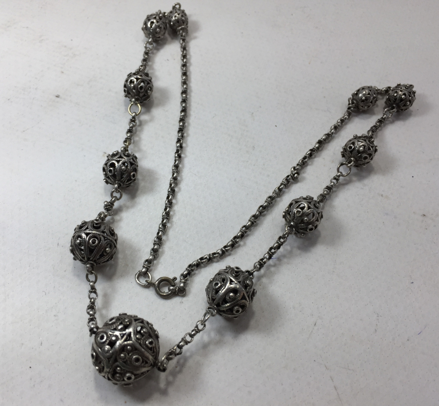 OSMANLI DÖNEMİ GÜMÜŞ KOZALARDAN YAPILMIŞ DAMLA MODEL GERDANLIK