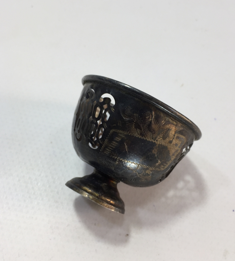 OSMANLI DÖNEMİ TUĞRALI VE KALEM İŞÇİLİKLİ GÜMÜŞ FİNCAN ZARFI