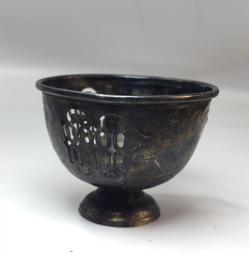 OSMANLI DÖNEMİ TUĞRALI VE KALEM İŞÇİLİKLİ GÜMÜŞ FİNCAN ZARFI