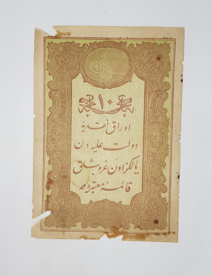1877 TARİHLİ OSMANLI 10 GAYME BANGINOT