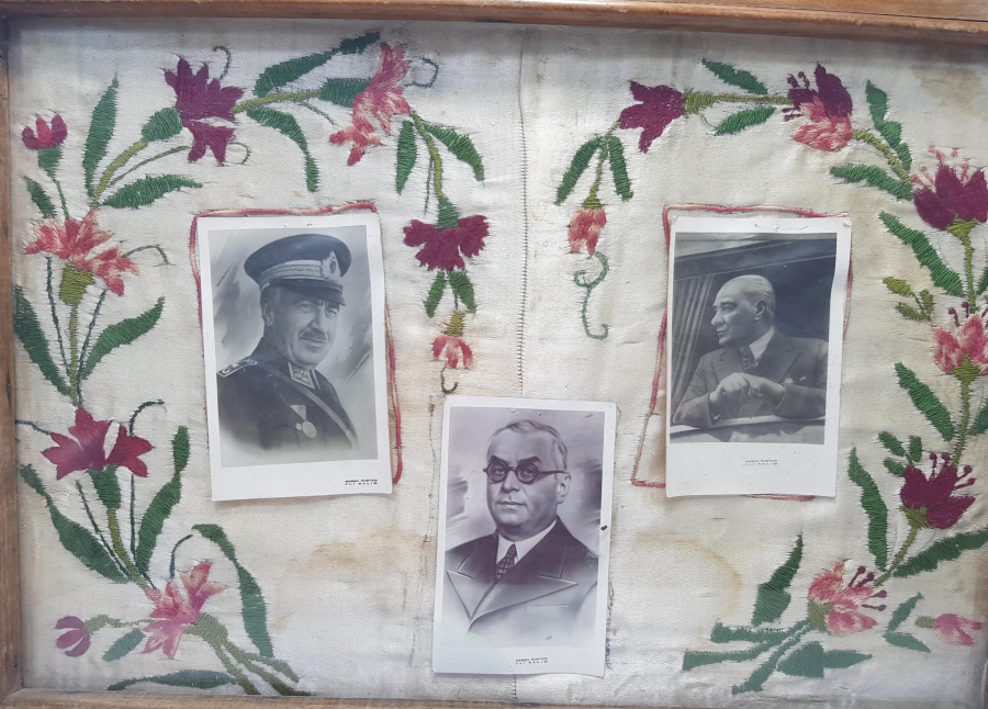 ATATÜRK, FEVZİ ÇAKMAK VE CELAL BAYAR GÖRSELLİ İPEK PANO