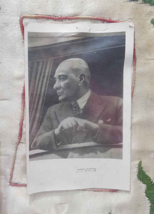 ATATÜRK, FEVZİ ÇAKMAK VE CELAL BAYAR GÖRSELLİ İPEK PANO