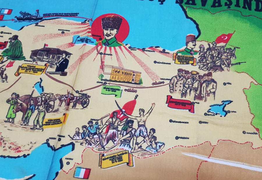 ATATÜRK MİLLİ KURTULUŞ SAVAŞINDA KONULU DUVAR HALISI 