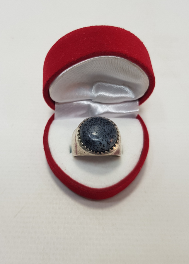 DOĞAL TAŞLI GÜMÜŞ ERKEK YÜZÜK 