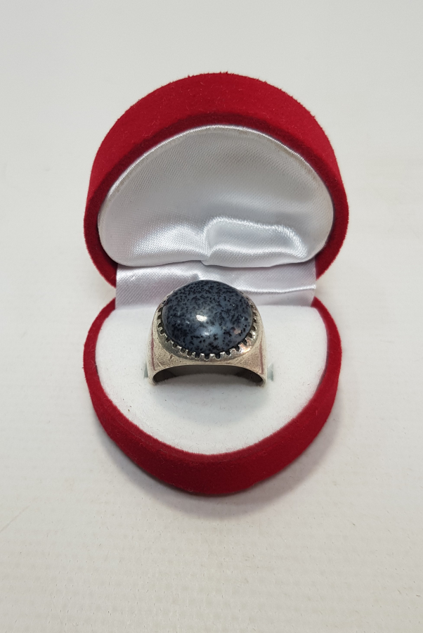 DOĞAL TAŞLI GÜMÜŞ ERKEK YÜZÜK 