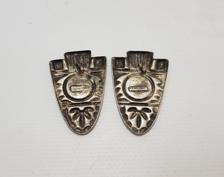 GÜMÜŞ OSMANLI PARALARIYLA DİZAYN EDİLMİŞ BİR ÇİFT KÜPE