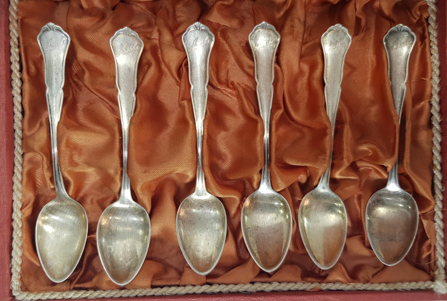 KUTUSUNDA GÜMÜŞ TATLI KAŞIĞI SETİ 