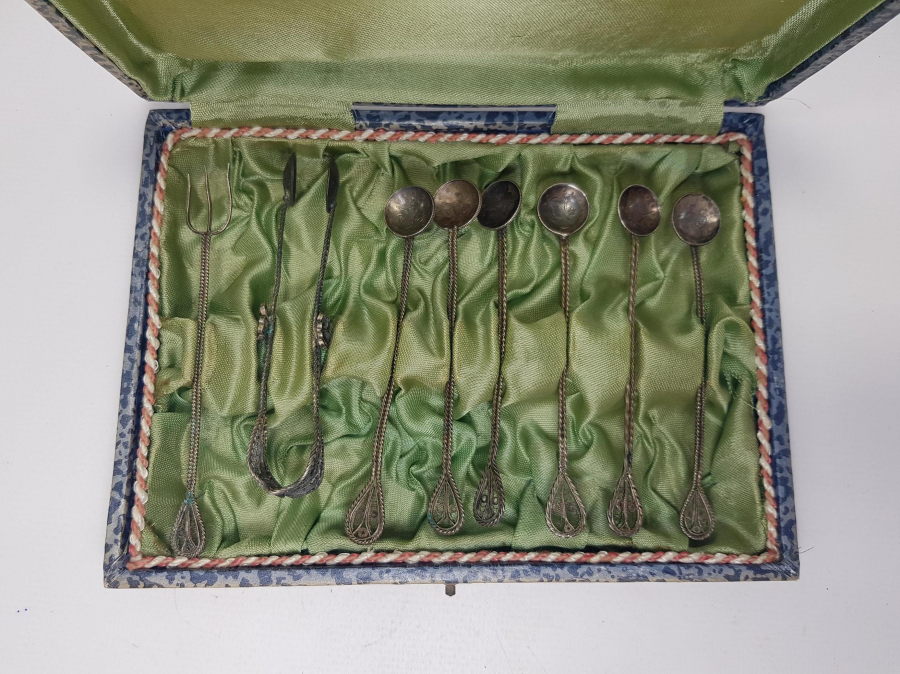 KUTUSUNDA TELKARİ GÜMÜŞ ÇAY KAŞIĞI TAKIMI 