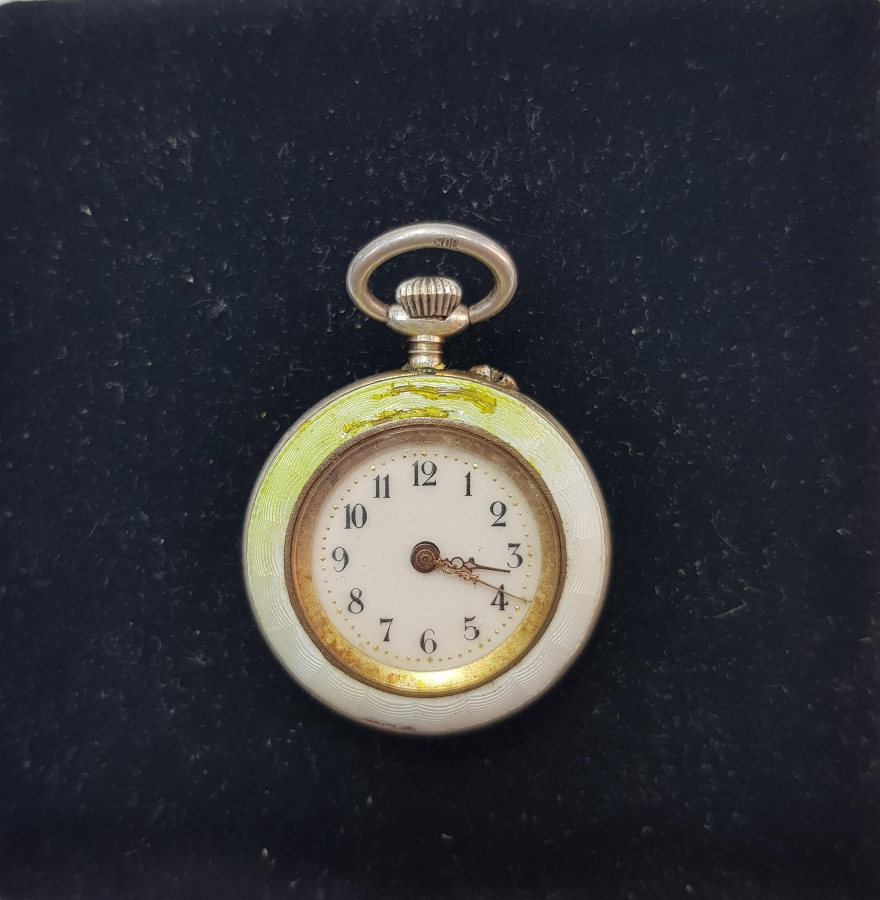 MİNELİ GÜMÜŞ CEP SAATİ 