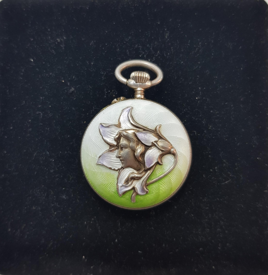 MİNELİ GÜMÜŞ CEP SAATİ 