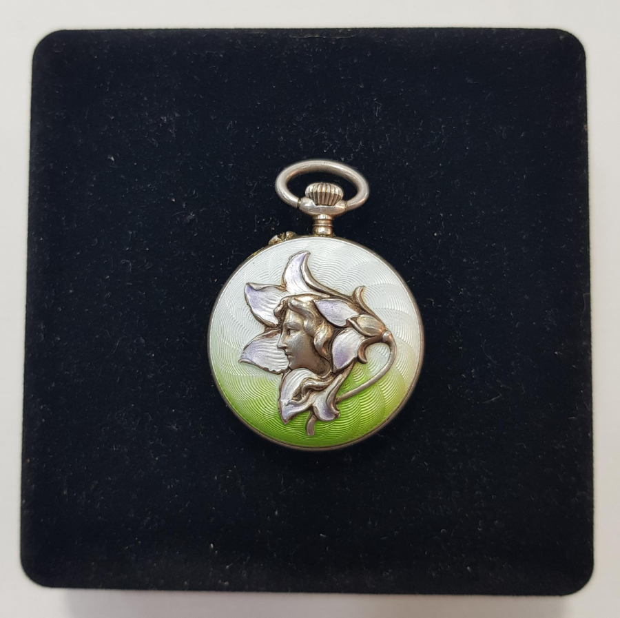 MİNELİ GÜMÜŞ CEP SAATİ 