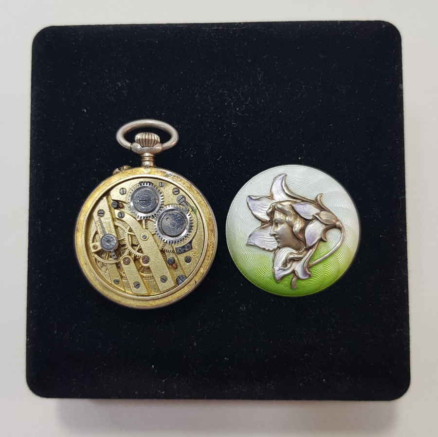 MİNELİ GÜMÜŞ CEP SAATİ 