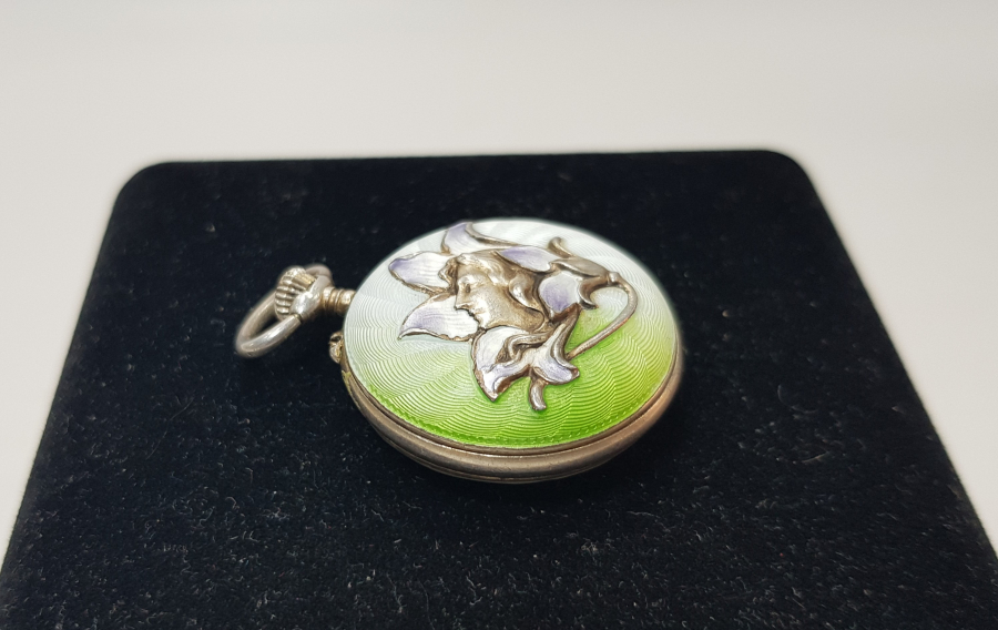 MİNELİ GÜMÜŞ CEP SAATİ 