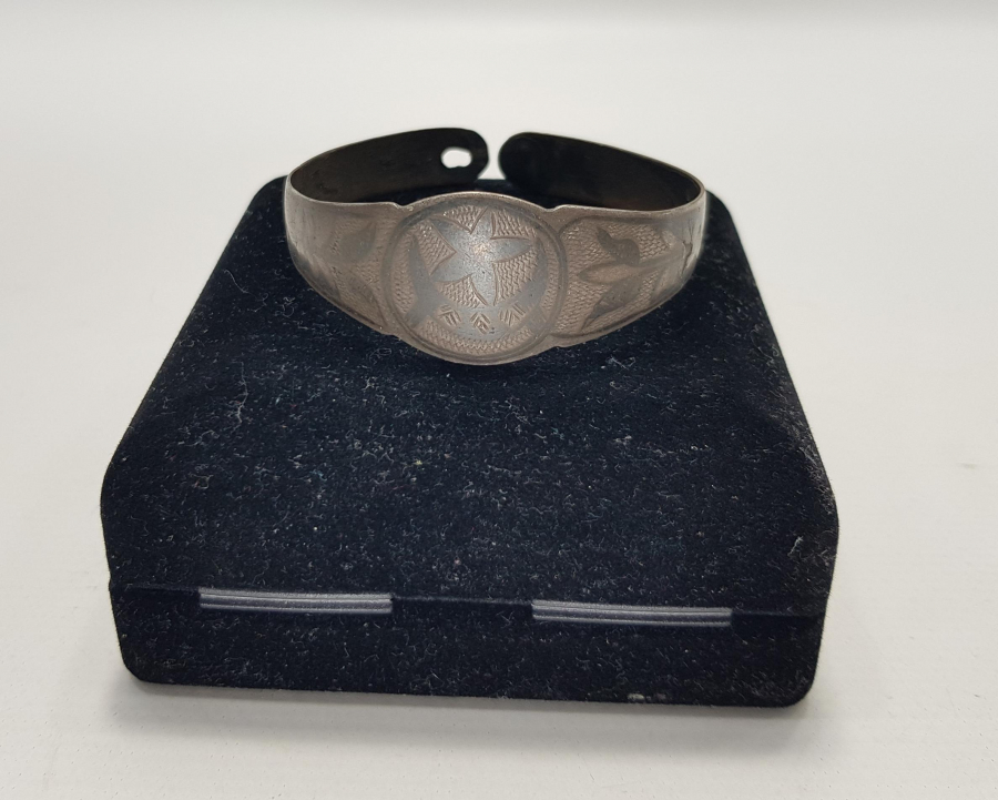 OSMANLI DÖNEMİ AY YILDIZLI SAVATLI GÜMÜŞ BİLEZİK 