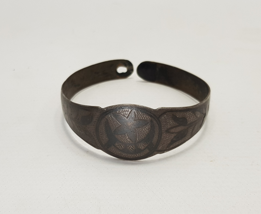 OSMANLI DÖNEMİ AY YILDIZLI SAVATLI GÜMÜŞ BİLEZİK 