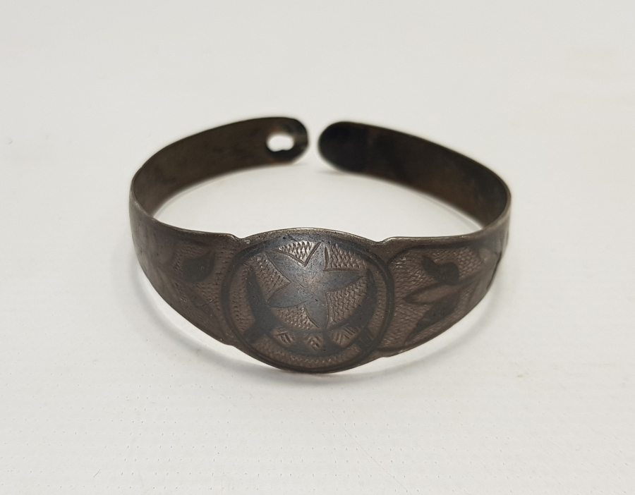 OSMANLI DÖNEMİ AY YILDIZLI SAVATLI GÜMÜŞ BİLEZİK 