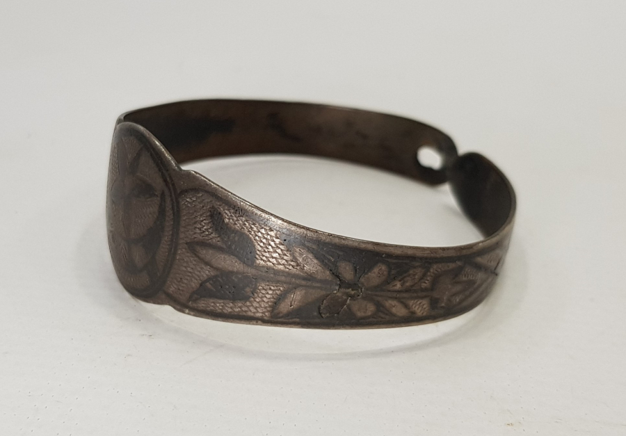 OSMANLI DÖNEMİ AY YILDIZLI SAVATLI GÜMÜŞ BİLEZİK 