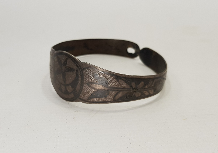 OSMANLI DÖNEMİ AY YILDIZLI SAVATLI GÜMÜŞ BİLEZİK 