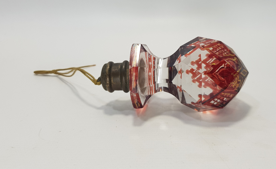 OSMANLI DÖNEMİ İKİ ADET BOHEM CAM TRABZAN BAŞI VE TRABZAN SÜSÜ