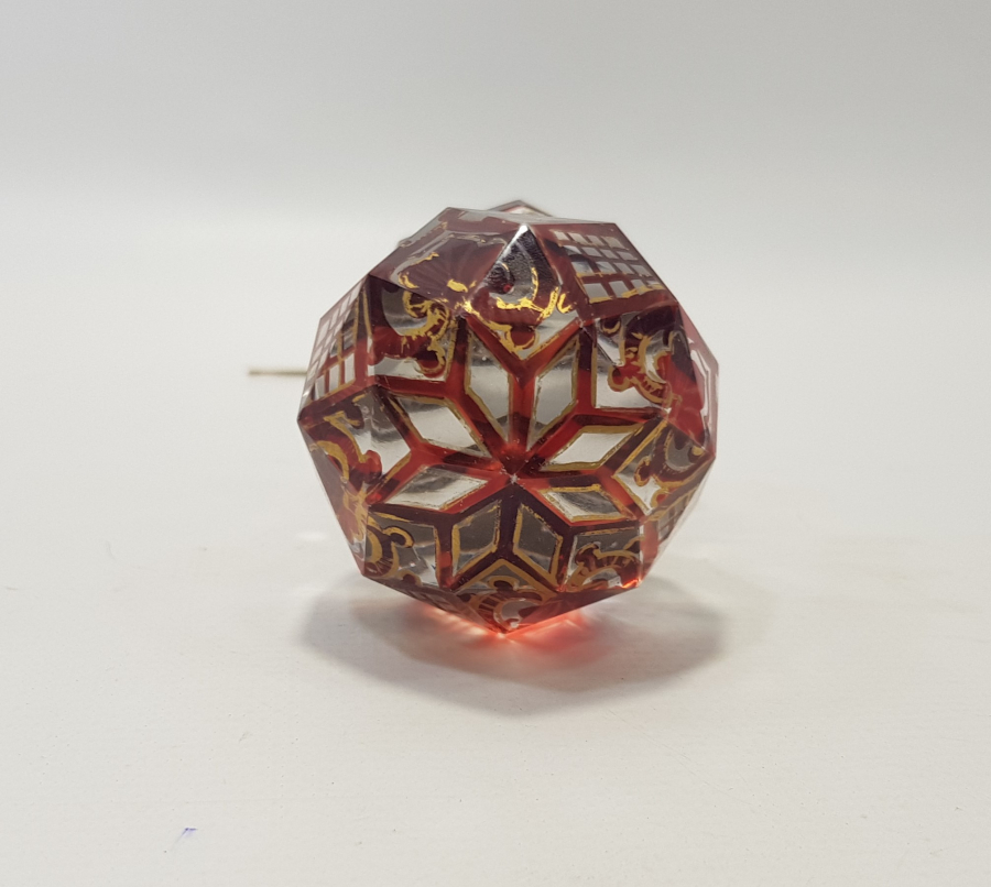 OSMANLI DÖNEMİ İKİ ADET BOHEM CAM TRABZAN BAŞI VE TRABZAN SÜSÜ