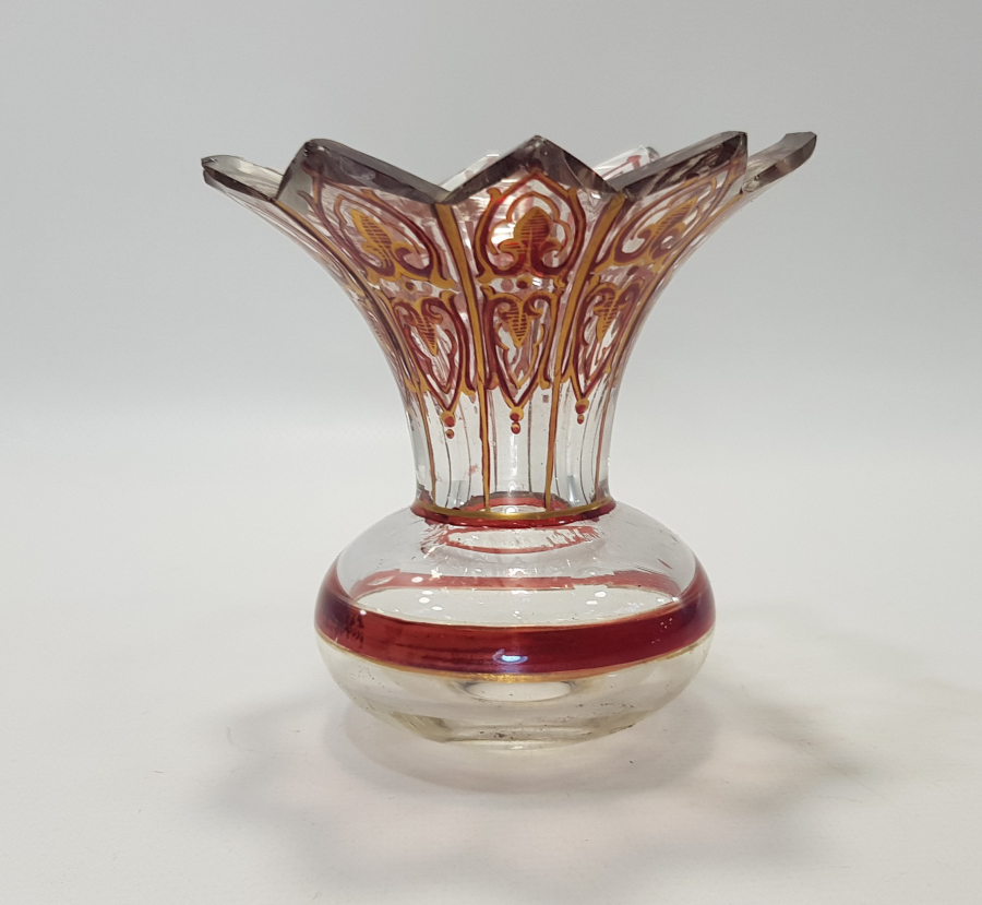 OSMANLI DÖNEMİ İKİ ADET BOHEM CAM TRABZAN BAŞI VE TRABZAN SÜSÜ