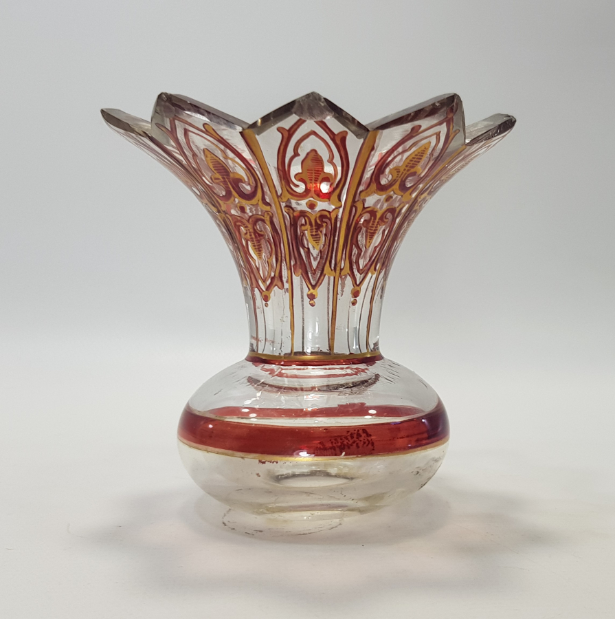 OSMANLI DÖNEMİ İKİ ADET BOHEM CAM TRABZAN BAŞI VE TRABZAN SÜSÜ