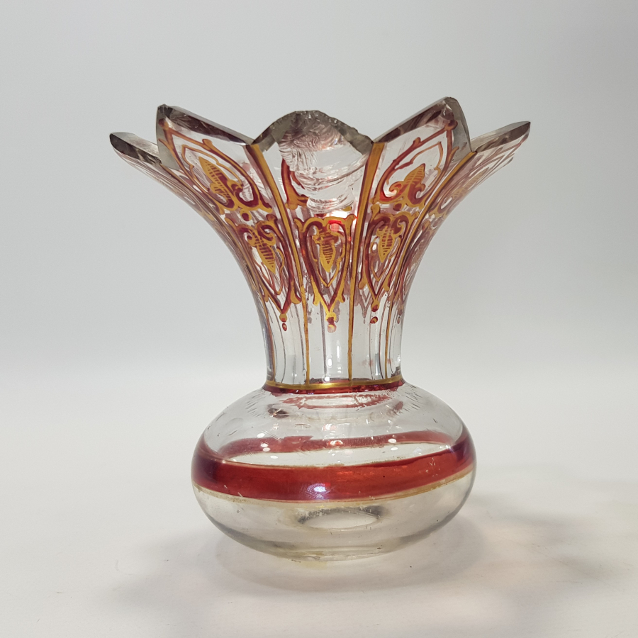 OSMANLI DÖNEMİ İKİ ADET BOHEM CAM TRABZAN BAŞI VE TRABZAN SÜSÜ