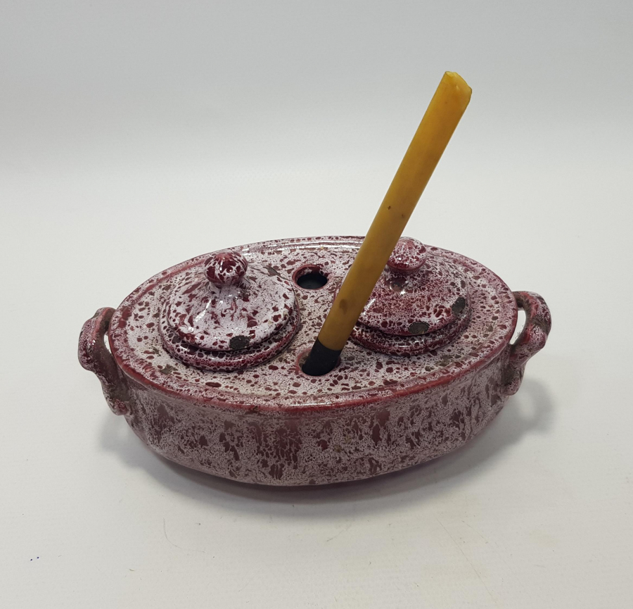 OSMANLI DÖNEMİ SERAMİK ÜZERİ EMAYE KAPLI HOKKA TAKIMI 