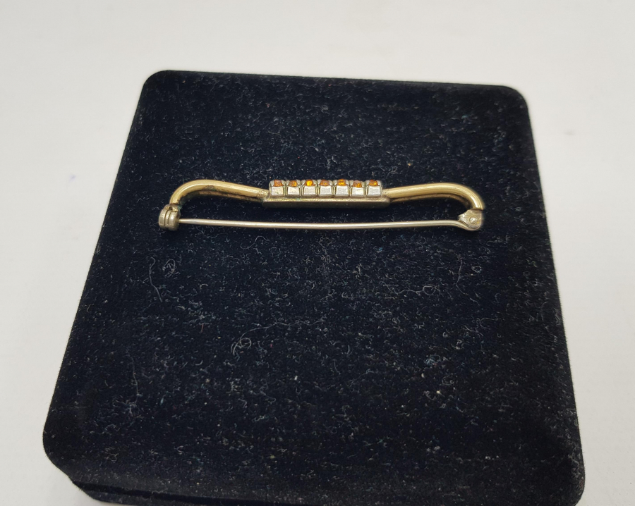 SİTRİN TAŞLARLA SÜSLÜ ANTİKA KRAVAT İĞNESİ 