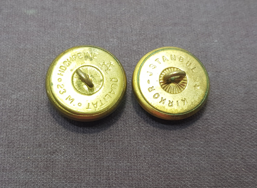 CUMHURİYET İLK DÖNEM İKİ ADET DENİZCİ SUBAY DÜĞMESİ