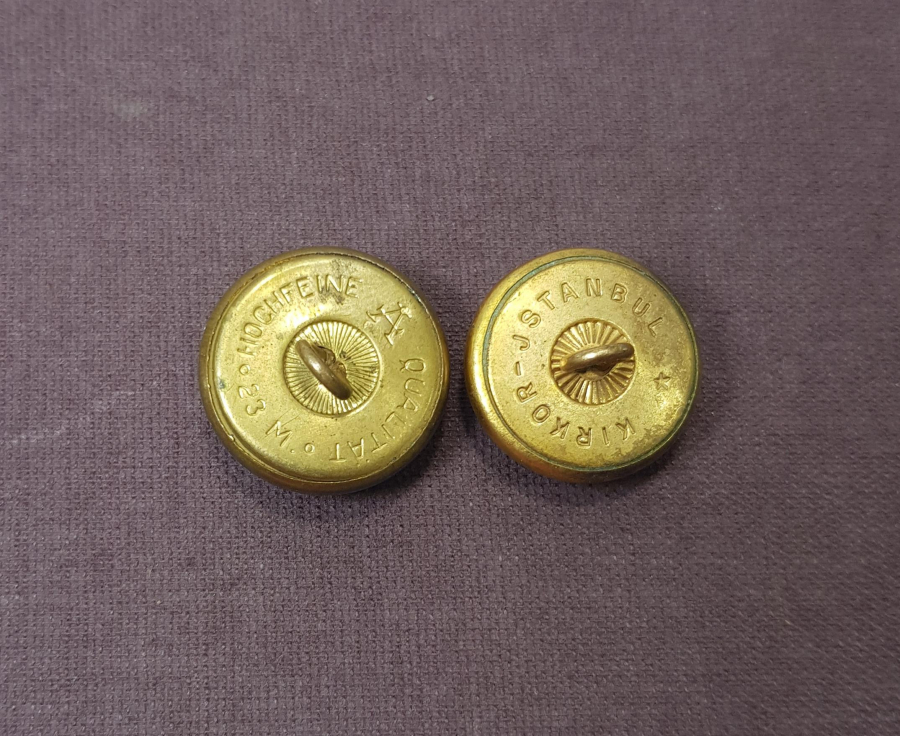 CUMHURİYET İLK DÖNEM İKİ ADET DENİZCİ SUBAY DÜĞMESİ