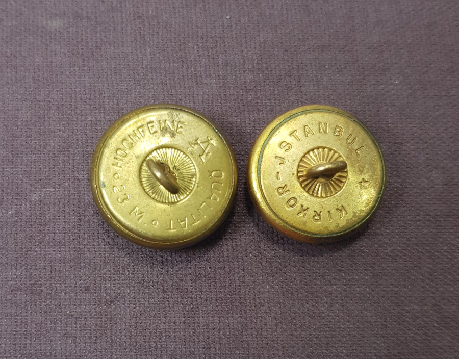 CUMHURİYET İLK DÖNEM İKİ ADET DENİZCİ SUBAY DÜĞMESİ