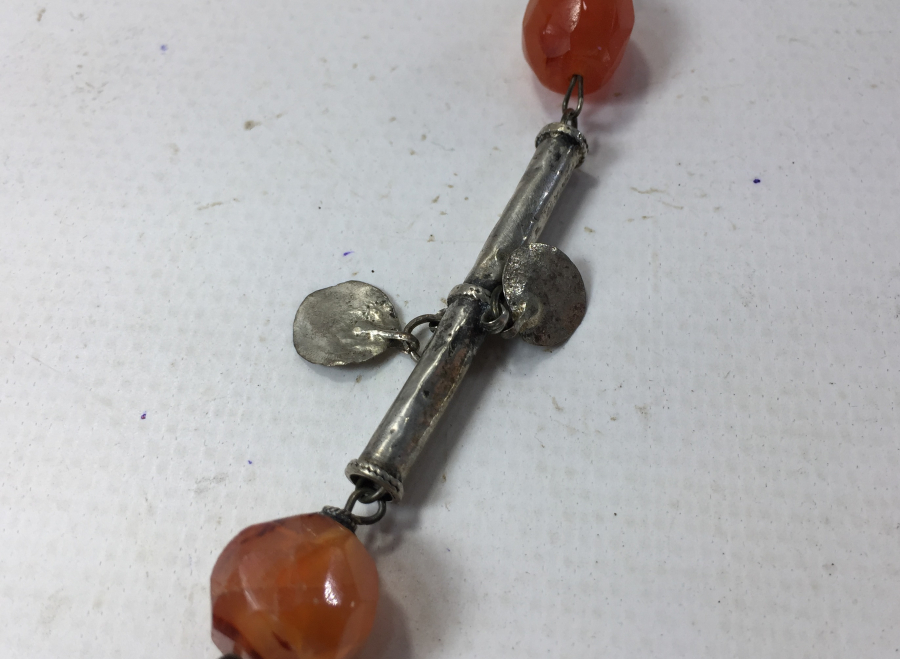 OSMANLI DÖNEMİ FASETALI SÜLEYMANİYE AKİĞİ VE GÜMÜŞLERDEN OLUŞAN GERDANLIK