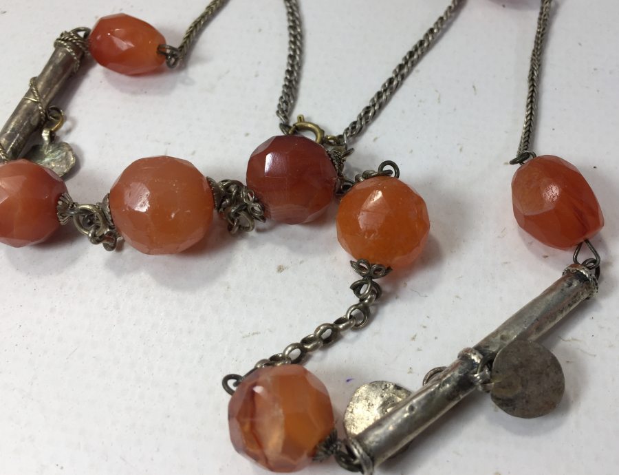 OSMANLI DÖNEMİ FASETALI SÜLEYMANİYE AKİĞİ VE GÜMÜŞLERDEN OLUŞAN GERDANLIK