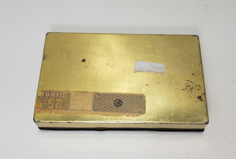 OSMANLI DÖNEMİ TURKISCH-8 MARKA OSMANLICA YAZILI TENEKE TÜTÜN TABAKASI 