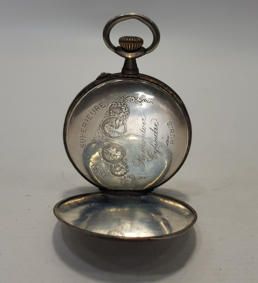 REMONTOIR CYLINDRE GÜMÜŞ KASA CEP SAATİ