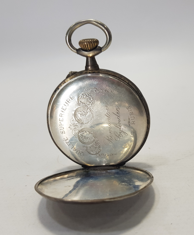 REMONTOIR CYLINDRE GÜMÜŞ KASA CEP SAATİ