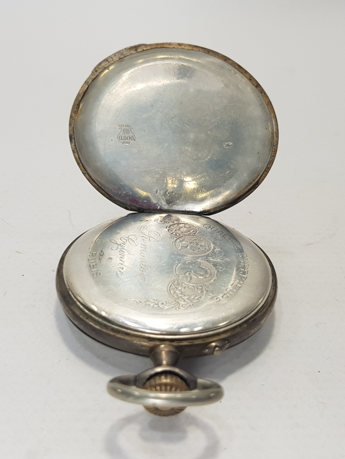 REMONTOIR CYLINDRE GÜMÜŞ KASA CEP SAATİ